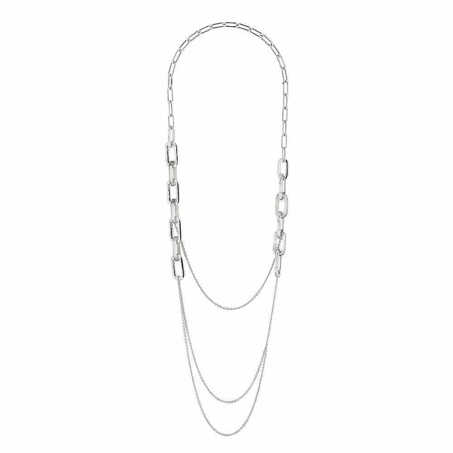 Lalique Empreinte Animale Lange Ketting Helder Kristal/Zilver Kettingen