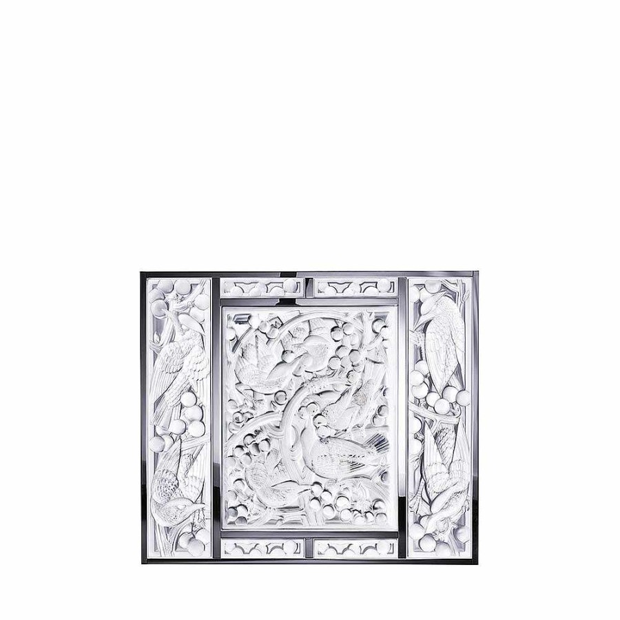 Lalique Merles Et Raisins Head-Up Decoratief Paneel Helder Kristal/Chroom/Gespiegeld Decoratieve Panelen