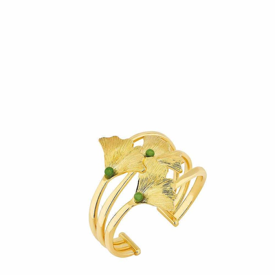 Lalique Ginkgo-Armband Antinea Groen Kristal / 18K Geel Verguld Armbanden