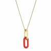 Lalique Empreinte Animale Hanger Rood Kristal / 18K Geel Goud Verguld Messing Hangers