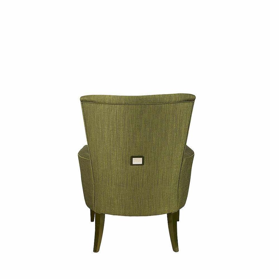 Lalique Raisins Villa Rene Lalique Eigentijdse Fauteuil Goudglans Kristal/Groen Gelakt En Groene Stof Zitplaatsen