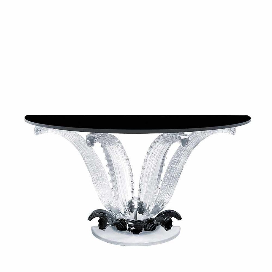 Lalique Cactus Consoletafel Halvemaan Console Talbe/Helder En Zwart Kristal Tafels