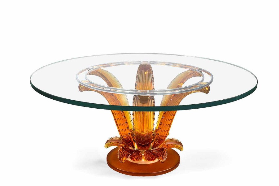 Lalique Cactus-Salontafel Amberkleurig Kristal Tafels