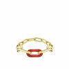 Lalique Empreinte Animale-Armband Rood Kristal / 18K Geel Goud Verguld Messing Armbanden