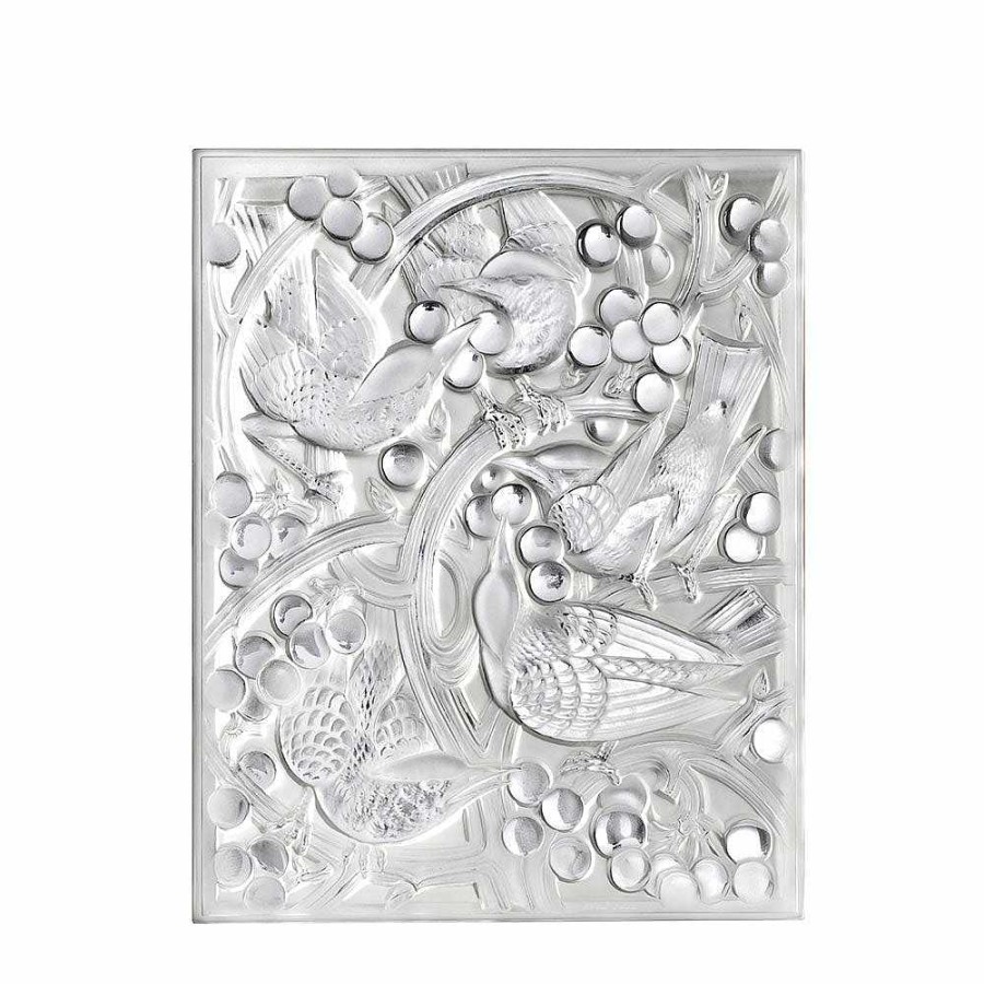 Lalique Merles Et Raisins Head-Up Decoratief Paneel Helder Kristal/Chroom/Gespiegeld Decoratieve Panelen