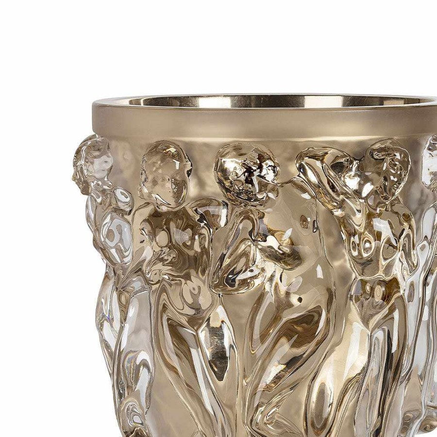 Lalique Sirenes Vaas, Terry Rodgers & Lalique, 2017 Gouden Glans Kristal Vazen