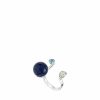 Lalique L'Oiseau Tonnerre Open Ring Witgoud/Lapis Lazuli/Topaas/Kwarts/Diamant Ringen