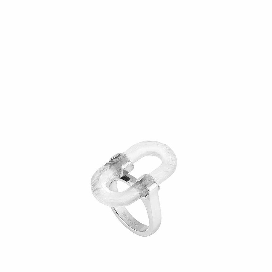 Lalique Empreinte Animale-Ring Helder Kristal/Zilver Ringen