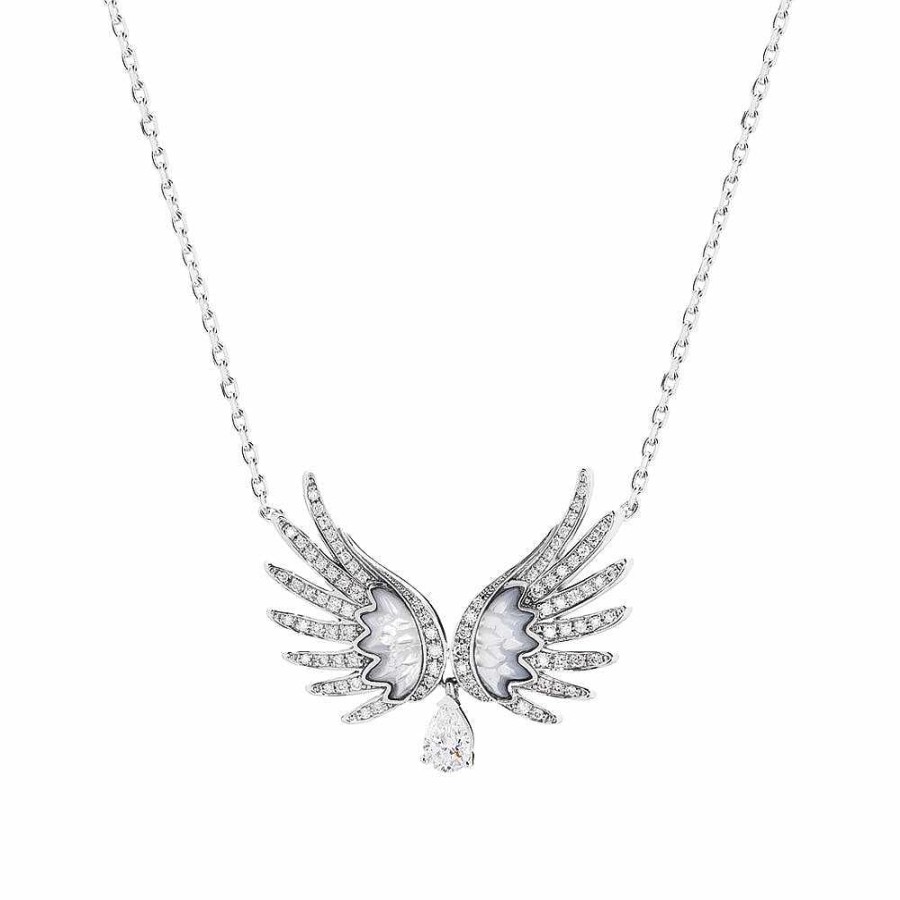 Lalique Vesta Ketting, Groot Witgoud/Diamanten/Parelmoer Kettingen