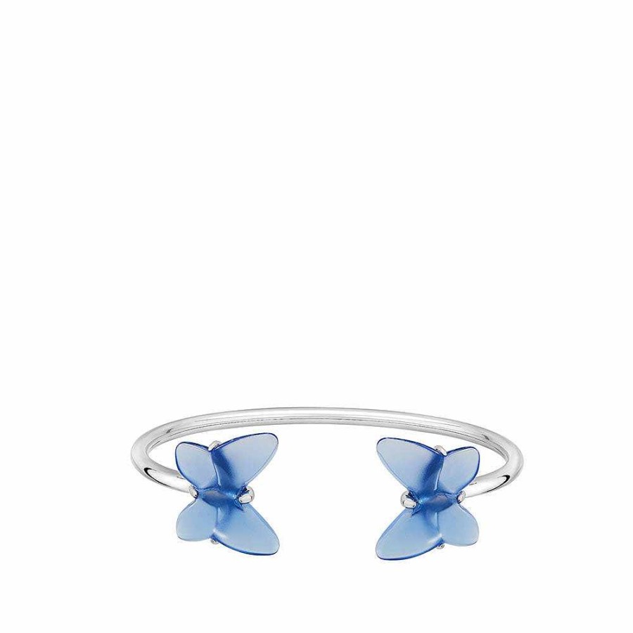 Lalique Papillon Flexibele Armband Blauw Kristal/Zilver Armbanden