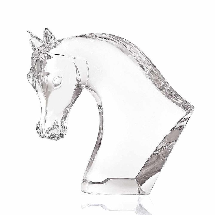 Lalique Paardenhoofdsculptuur Helder Kristal Beeldhouwwerken