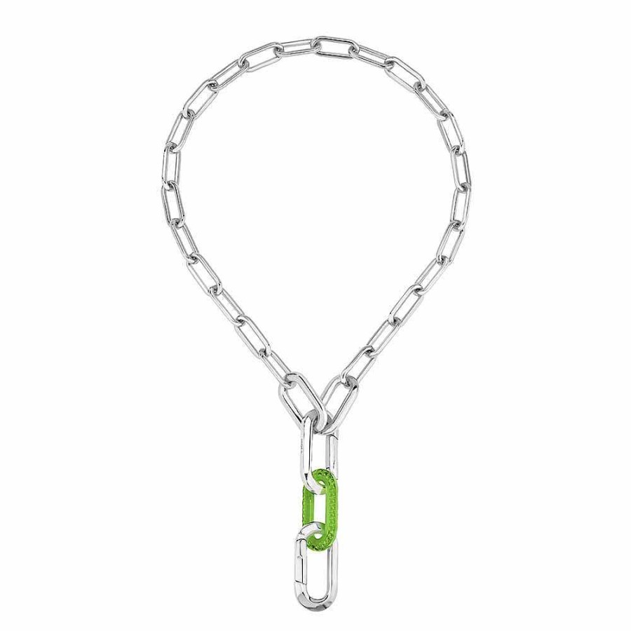 Lalique Empreinte Animale Ketting Groen Kristal/Zilver Kettingen