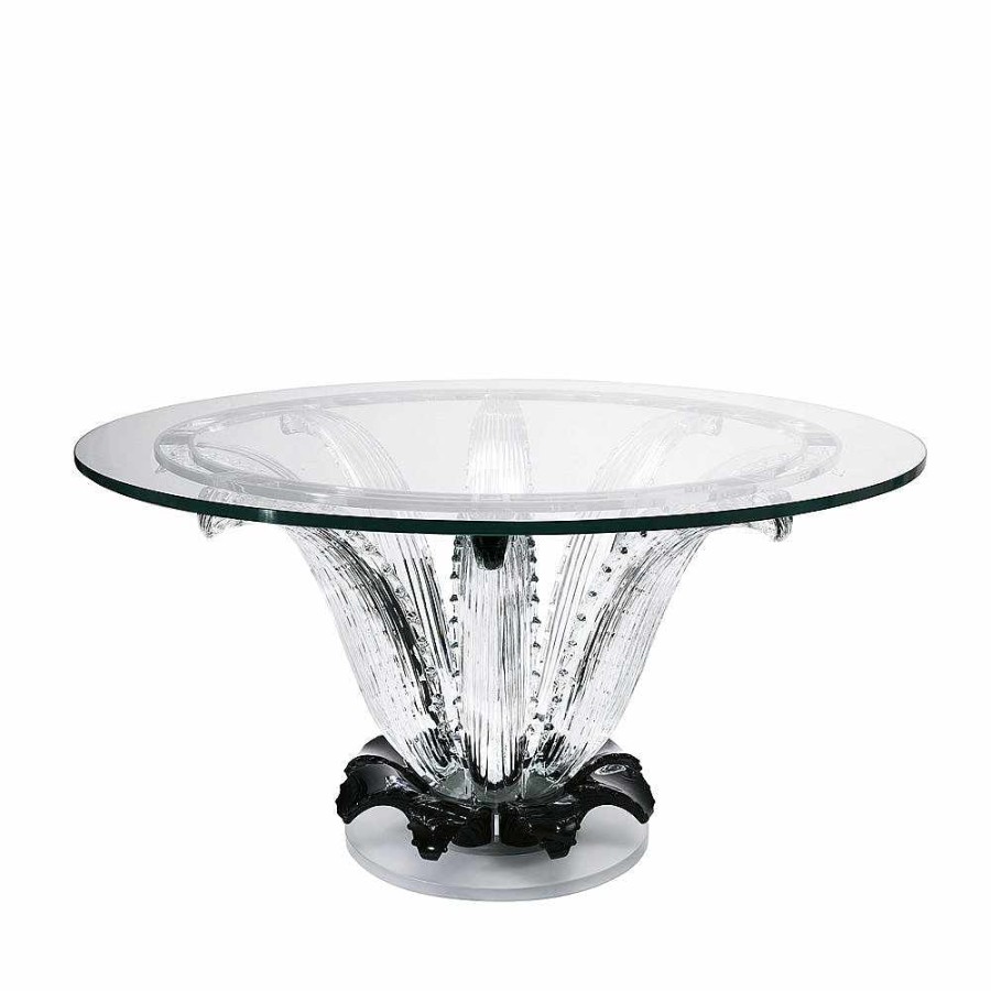 Lalique Ronde Cactustafel Helder En Zwart Kristal Tafels