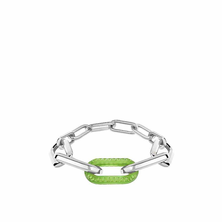 Lalique Empreinte Animale-Armband Groen Kristal/Zilver Armbanden