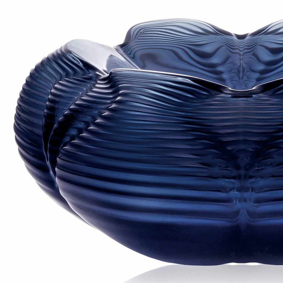 Lalique Fontana Bowl, Zaha Hadid & Lalique, 2016 Middernachtblauw Kristal De Kunststukken