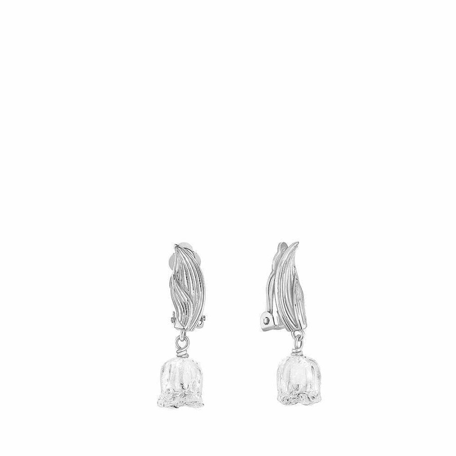 Lalique Muguet-Oorbellen Helder Kristal/Zilver Oorbellen