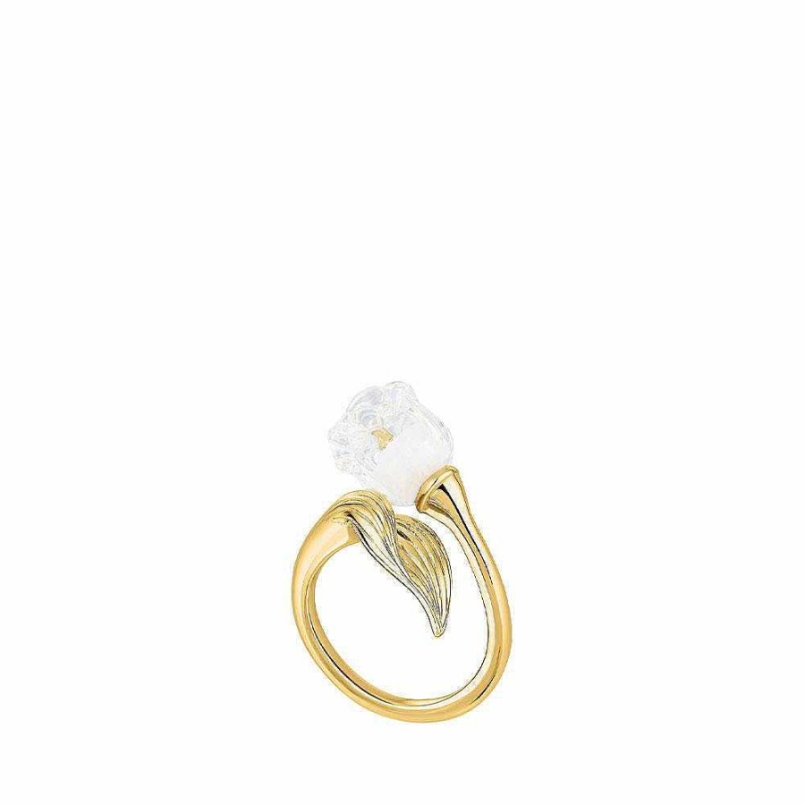 Lalique Muguet-Ring Helder Kristal/Vermeil Ringen