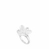 Lalique Fleur De Neige-Ring Helder Kristal/Zilver Ringen