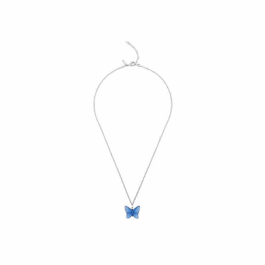 Lalique Papillon Ketting Blauw Kristal/Zilver Kettingen