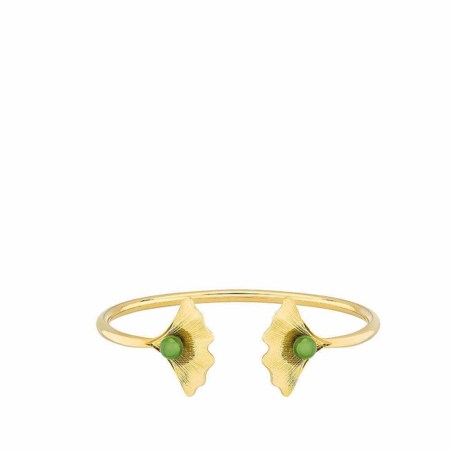 Lalique Ginkgo Flexibele Armband Antinea Groen Kristal / 18K Geel Verguld Armbanden