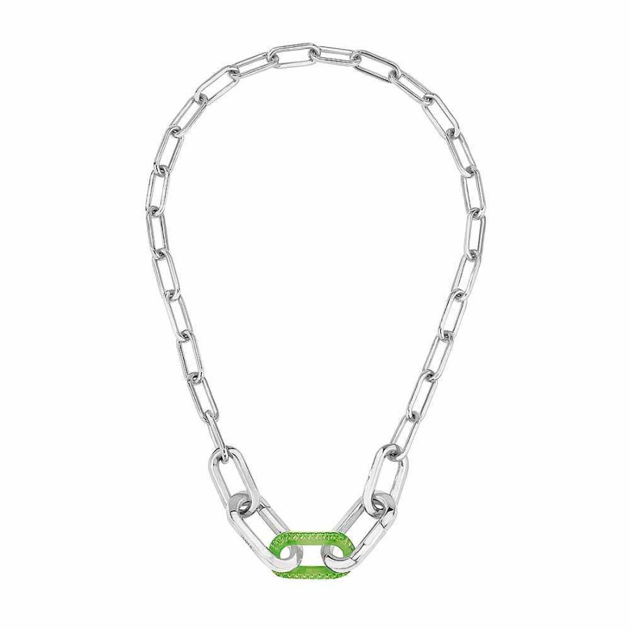 Lalique Empreinte Animale Ketting Groen Kristal/Zilver Kettingen