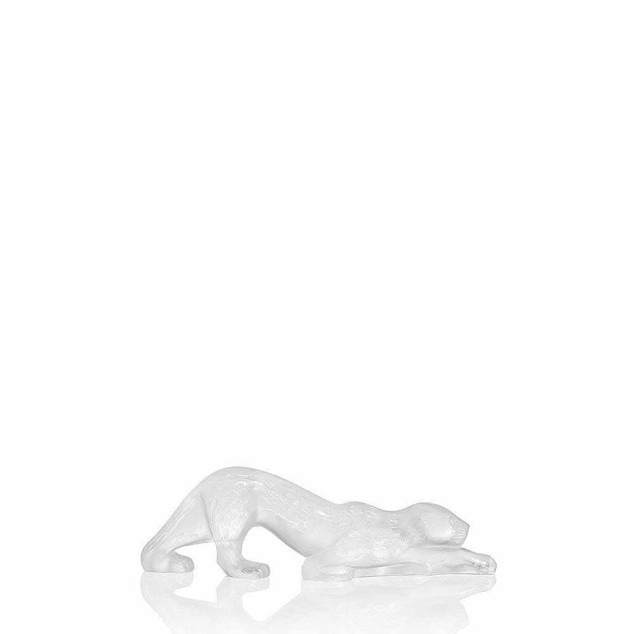 Lalique Zeila Panther Klein Sculptuur Helder Kristal Beeldhouwwerken