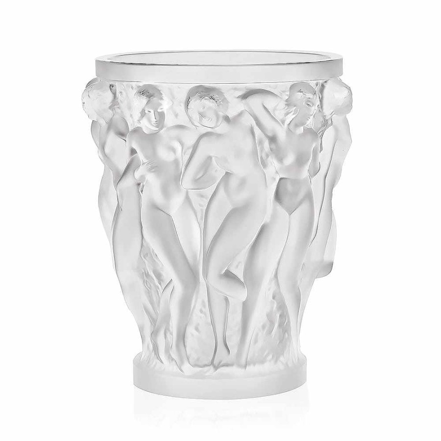 Lalique Sirenes Vaas, Terry Rodgers & Lalique, 2017 Paars Kristal/Platina Afwerking/Verloren Wastechniek Vazen