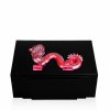 Lalique Dragon Sigarendoos Groot Formaat Rood Kristal / 100 Sigaren Asbakken En Sigarendozen