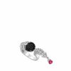 Lalique Adrienne Ring Tussen Vingers Witgoud/Rubelliet/Onyx/Diamanten Ringen