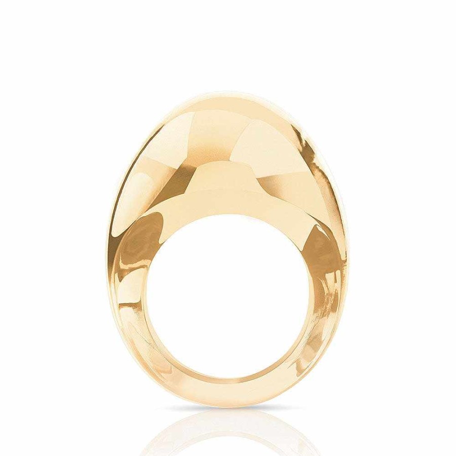 Lalique Cabochon-Ring Gouden Glans Kristal Ringen