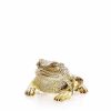 Lalique Gregoire Toad-Beeldhouwwerk Gouden Glans Kristal Beeldhouwwerken