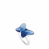 Lalique Papillon-Ring Blauw Kristal/Zilver Ringen