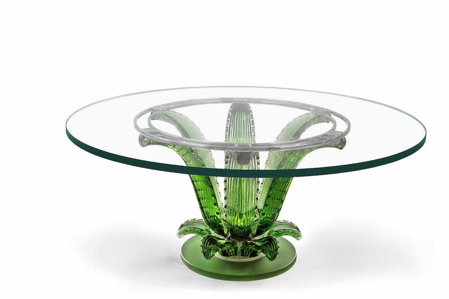 Lalique Cactus-Salontafel Groen Kristal Tafels