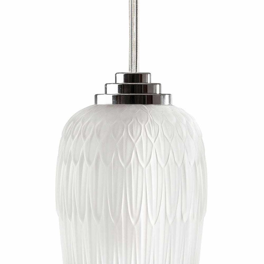 Lalique Plumes-Plafondlamp Helder Kristal/Verchroomde Afwerking Plafondlampen En Verlichting