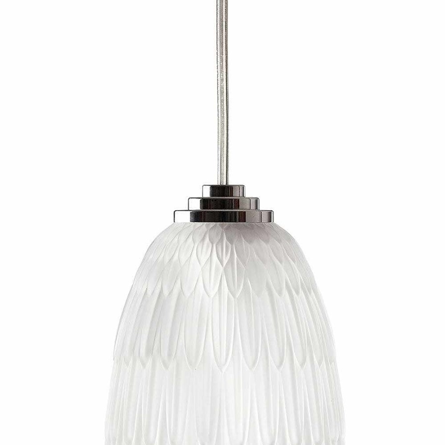 Lalique Plumes-Plafondlamp Helder Kristal/Verchroomde Afwerking Plafondlampen En Verlichting