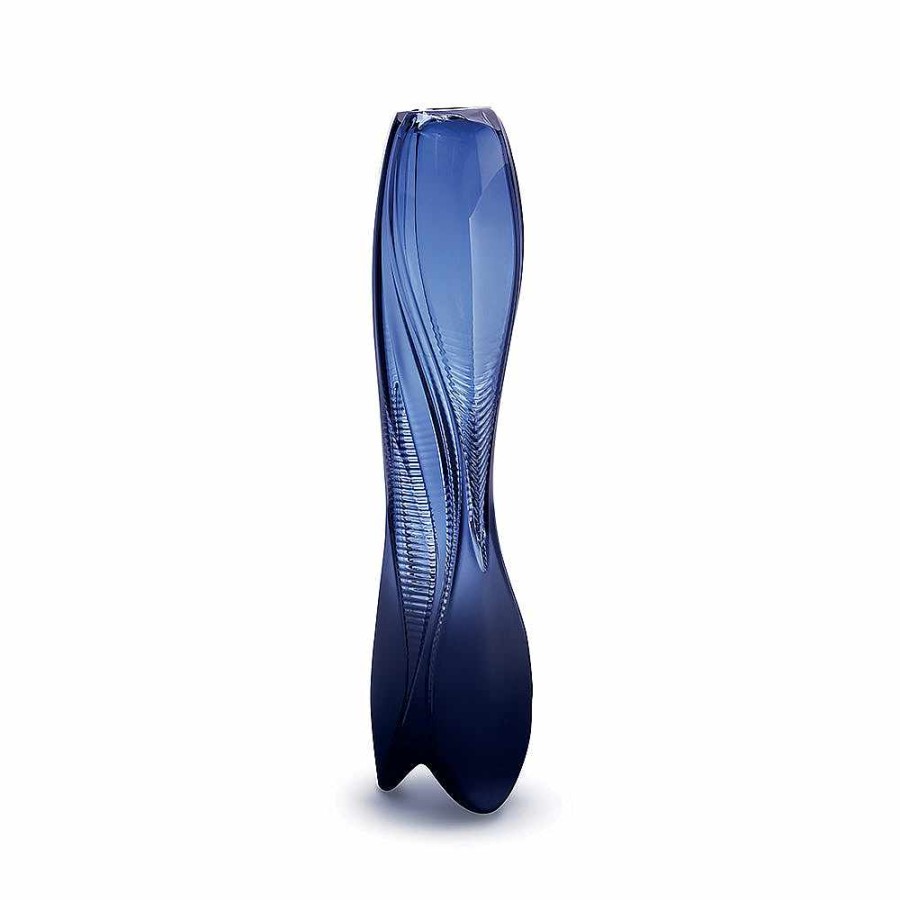 Lalique Visio-Vaas, Zaha Hadid & Lalique, 2014 Middernachtblauw Kristal De Kunststukken