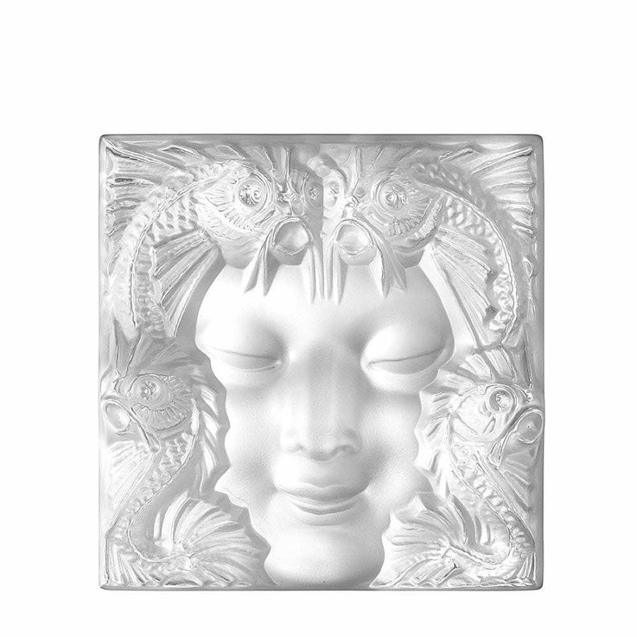 Lalique Masque De Femme Decoratief Paneel Helder Kristal/Vierkant Klein Formaat Decoratieve Panelen