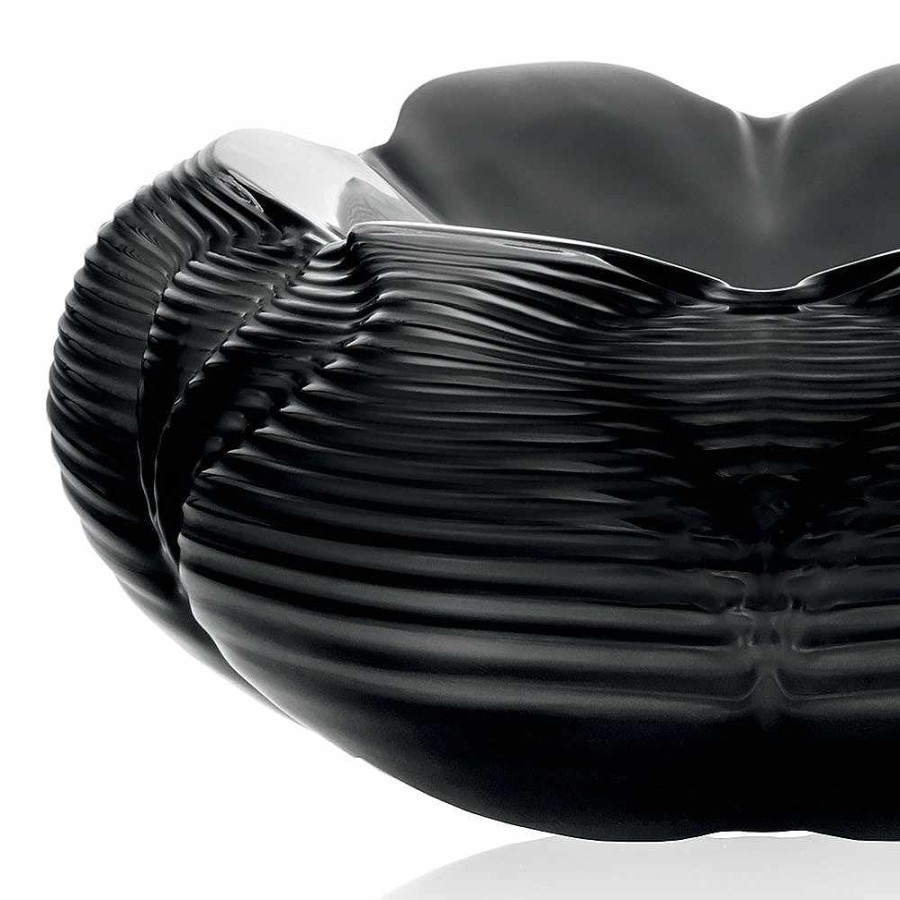 Lalique Fontana Bowl, Zaha Hadid & Lalique, 2016 Zwart Kristal De Kunststukken