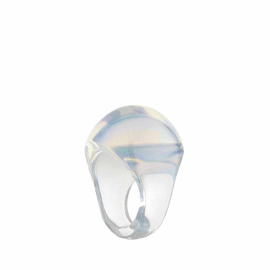 Lalique Cabochon-Ring Opaalachtig Kristal Ringen