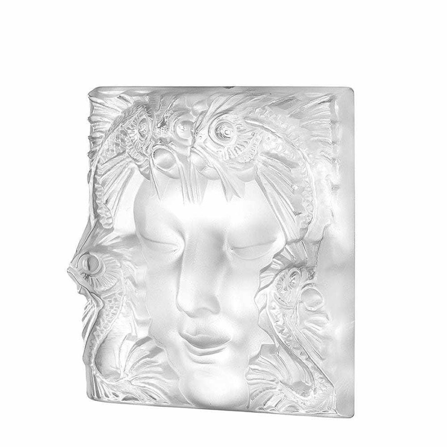 Lalique Masque De Femme Decoratief Paneel Helder Kristal/Vierkant Klein Formaat Decoratieve Panelen