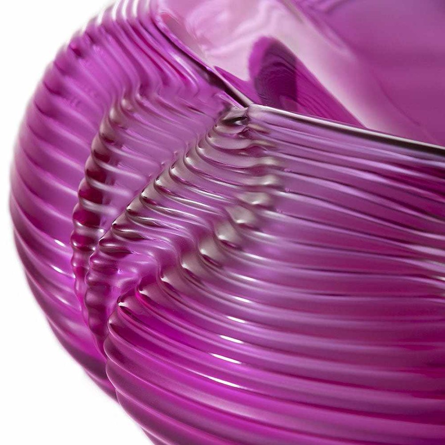 Lalique Fontana Bowl, Zaha Hadid & Lalique, 2016 Fuchsiakleurig Kristal De Kunststukken