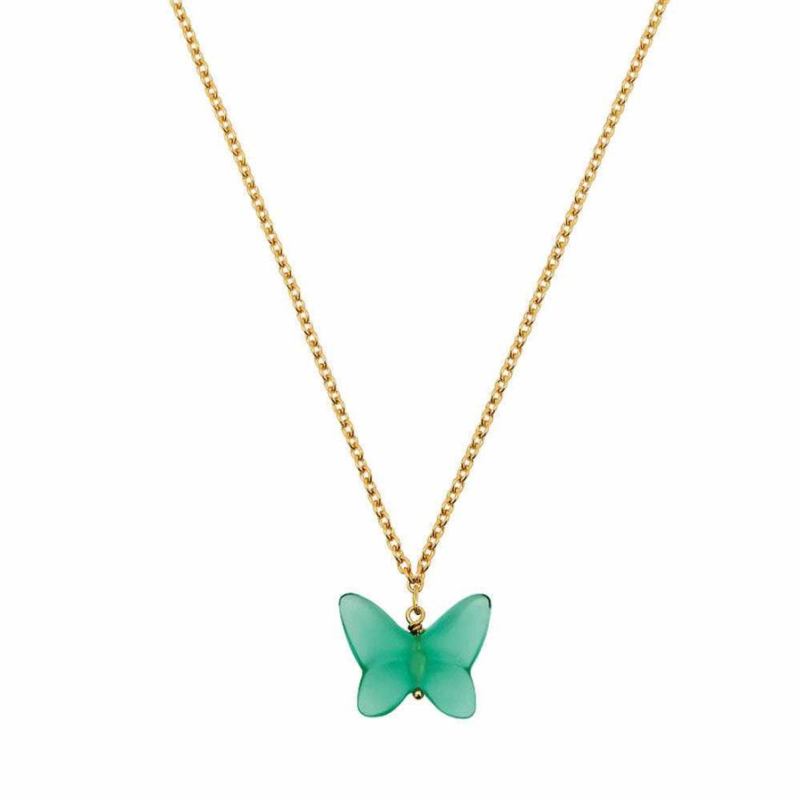 Lalique Papillon Ketting Groen Kristal / 18K Geel Verguld Kettingen