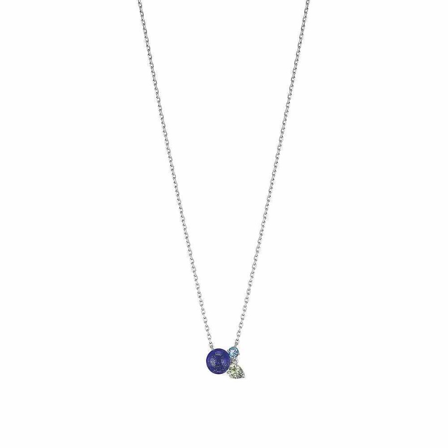 Lalique L'Oiseau Tonnerre Ketting Witgoud/Lapis Lazuli/Kwarts/Topaas/Diamant Kettingen