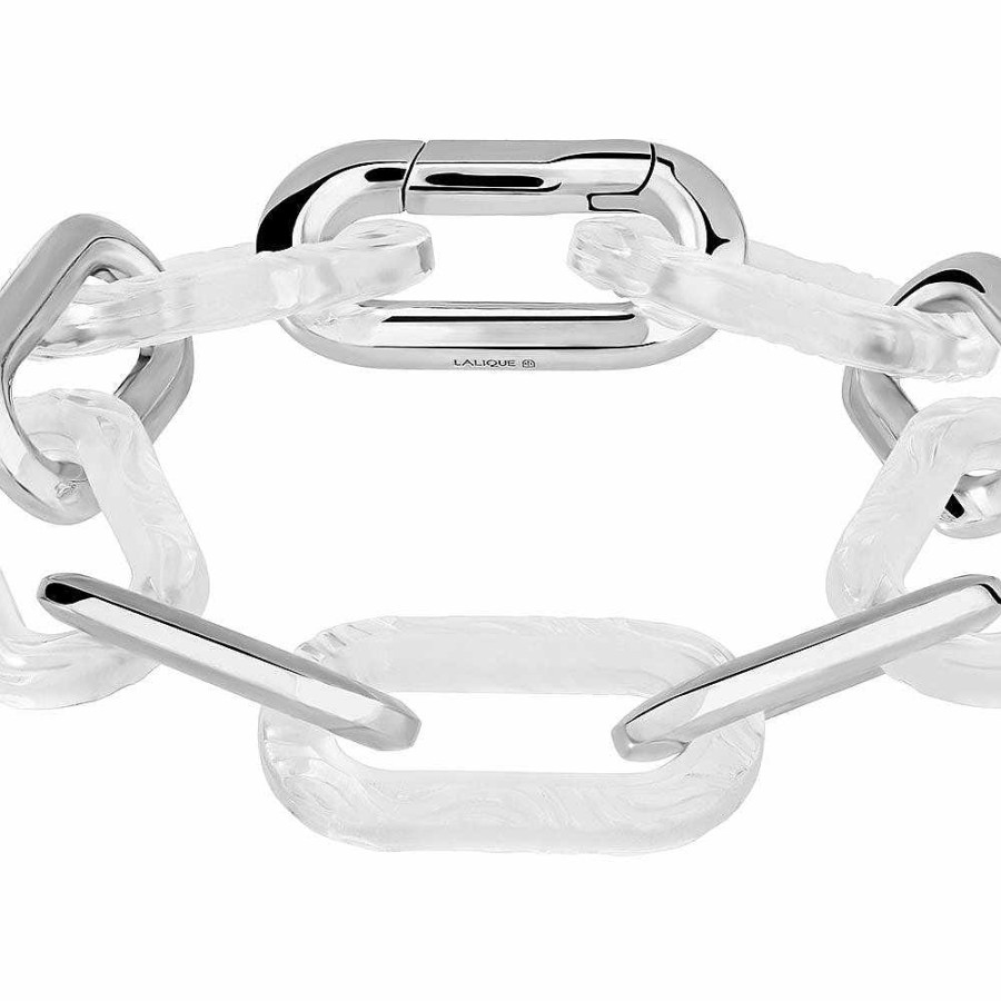 Lalique Empreinte Animale Armband 5 Kristallen Helder Kristal/Zilver Armbanden