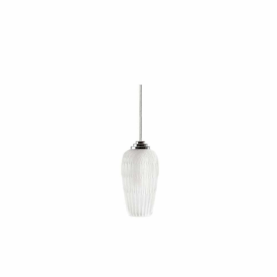 Lalique Plumes-Plafondlamp Helder Kristal/Verchroomde Afwerking Plafondlampen En Verlichting