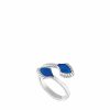 Lalique Paon Ring Blauw Kristal/Zilver Ringen