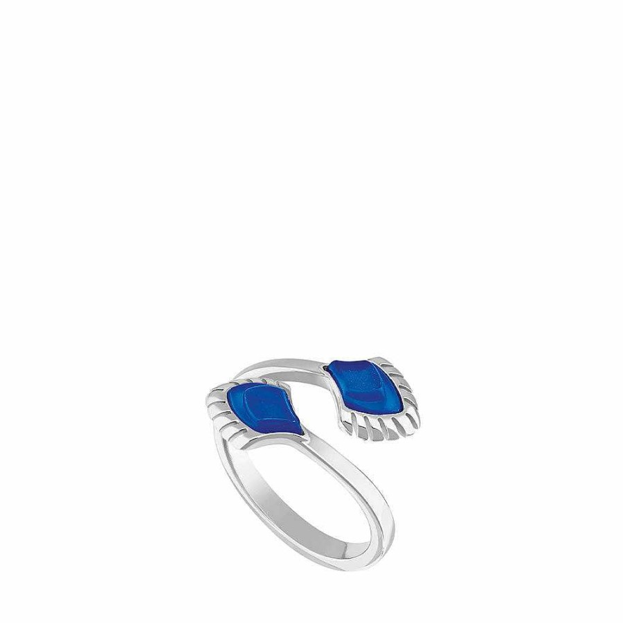 Lalique Paon Ring Blauw Kristal/Zilver Ringen